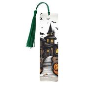 Happy-Halloween-Vector Print Wood Bookmark for Women Men,with Tassels Reading Bookmarks for Book Lovers,Gifts