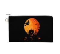 Happy Halloween Witch Coin Purse Cute Change Pouch Wallet Clutch Bag with Zip