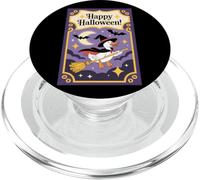 Happy Halloween Witch Duck Flying Broomstick PopSockets PopGrip for MagSafe
