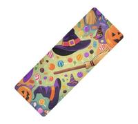 Happy Halloween Witch Hat Pumpkin printed non toxic yoga mat Thick 1 mm for exercise non slip, with Yoga mat cover tapete para ejercicio 71x26 inches