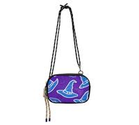Happy Halloween Witch Hat Purple Cute Crossbody Bags Women Beauty with Credit Card Slots Women's Shoulder Handbags Take a walk bolsa para mujer
