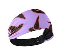Happy Halloween Witch Hat Purple Moisture Wicking women headbands for hair Stretchy hairbands for women's hair for Football basketball Cycling basketball diademas para mujer