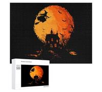 Happy Halloween Witch Jigsaw Puzzles for Adult Family Activities Games Home Decor Puzzle 500 PCS