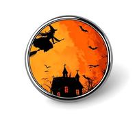Happy Halloween Witch Round Badge Cute Brooch Pins Button Badges for Backpack Jackets Hats Decor