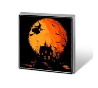 Happy Halloween Witch Square Badge Cute Brooch Pins Button Badges for Backpack Jackets Hats Decor