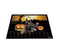 Happy Halloween With My Love Dog Belgian Malinois, Jack O Lantern Floor Mats Utility Bath Mat Comfortable Doormat For Bedroom Entry Doorstep 40X60Cm