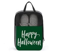 Happy Halloween Written on Green Shoe Bag for Travel Daily Use Anti-dust Storage Carrier Golf Shoe Pouch