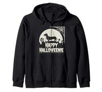 Happy Halloweenie TShirt Women Men Wiener Monster Party Zip Hoodie