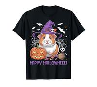 Happy Hallowheek Guinea Pig Witch Pumpkin Halloween T-Shirt