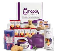 Happy Hamper Box - Scottish Afternoon Tea Hamper Gift Set x 12 Pcs includes Edinburgh Tea, Shortbread Tin, 10 Shortbread Packs | Luxury Hamper Gifts for Women Men, Birthday, Anniversary, Thank You