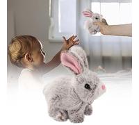 Happy Hamster My Realistic Bunny Toy Realistic Bunny Toy For Kids Perfect Impersonator Of Kind Toys For Kids Jumping Twitching And Shaking Ears Handmade Easter Toddler (A, One Size)