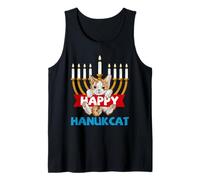 Happy Hanukcat Ugly Hanukkah Sweater Jewish Cat Chanukah Pjs Tank Top