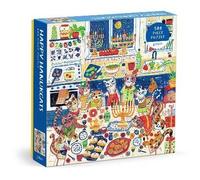 Galison Happy Hanukcats - 500 Piece Jigsaw Puzzle Featuring Charming Artwork Of Cats Getting Ready To Celebrate Hanukkah