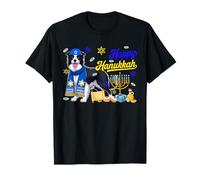 Happy Hanukkah Border Collie Costume Jewish Menorah Dreidel T-Shirt