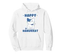 Happy Hanukkah Cat Hanukkat Jewish Pullover Hoodie