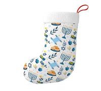 Happy Hanukkah Chanukah Jewish Festival Holiday Christmas Stockings Xmas Hanging Stocking Socks Holiday Decor For Christmas Tree Fireplace Party
