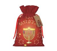 Happy Hanukkah Jewish Chanukah Holiday Christmas Drawstring Gift Bags Reusable Xmas Presents Storage Bags Party Favorstags 4.7 * 6.9ins