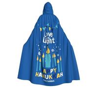 Happy Hanukkah Jewish Chanukah Holiday Halloween Witch Cloak Unisex Hooded Cloak For Festive Party Costume
