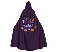Happy Hanukkah Jewish Chanukah Holiday Halloween Witch Cloak Unisex Hooded Cloak For Festive Party Costume