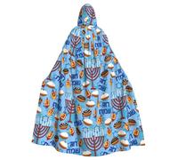 Happy Hanukkah Jewish Chanukah Holiday Halloween Witch Cloak Unisex Hooded Cloak For Festive Party Costume