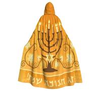 Happy Hanukkah Jewish Festival Holiday Halloween Witch Cloak Unisex Hooded Cloak For Festive Party Costume