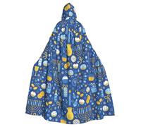 Happy Hanukkah Jewish Festival Holiday Halloween Witch Cloak Unisex Hooded Cloak For Festive Party Costume