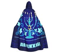 Happy Hanukkah Jewish Festival Holiday Halloween Witch Cloak Unisex Hooded Cloak For Festive Party Costume