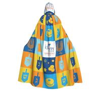Happy Hanukkah Jewish Festival Holiday Halloween Witch Cloak Unisex Hooded Cloak For Festive Party Costume