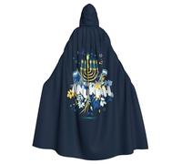 Happy Hanukkah Jewish Festival Holiday Halloween Witch Cloak Unisex Hooded Cloak For Festive Party Costume