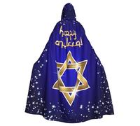 Happy Hanukkah Jewish Festival Holiday Halloween Witch Cloak Unisex Hooded Cloak For Festive Party Costume