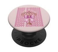 Happy Hanukkah Jewish Menorah Girl Coquette Bow Pink PopSockets Adhesive PopGrip