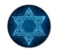 Happy Hanukkah Menorah Jewish Dreidel Welcome Star Of David Gift Round Metal Tin Sign Wall Decor Funny Novelty Metal Retro Wall Decor For Home Gate Garden Bars Restaurants 30cmx30cm