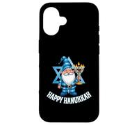 Happy Hanukkah Pajamakah Gnome Menorah Star of David Fun Case for iPhone 16