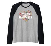 Happy Harvest to Everyone - Shape of Heart, Fall, Autumn Raglan Baseball Tee