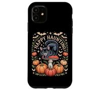 Happy Haunting Cottagecore Black Cat Pumpkin Halloween Case for iPhone 11