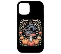 Happy Haunting Cottagecore Black Cat Pumpkin Halloween Case for iPhone 12/12 Pro