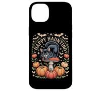 Happy Haunting Cottagecore Black Cat Pumpkin Halloween Case for iPhone 14 Plus
