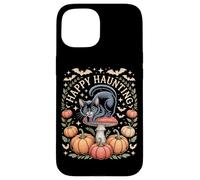 Happy Haunting Cottagecore Black Cat Pumpkin Halloween Case for iPhone 15
