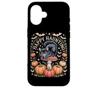 Happy Haunting Cottagecore Black Cat Pumpkin Halloween Case for iPhone 16