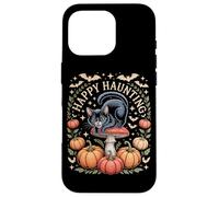 Happy Haunting Cottagecore Black Cat Pumpkin Halloween Case for iPhone 16 Pro