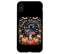 Happy Haunting Cottagecore Black Cat Pumpkin Halloween Case for iPhone XS Max