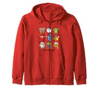 Happy Hauntings Cute Halloween Characters Zip Hoodie