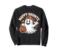 Happy Haunts Cute Halloween Ghost Candy Design Sweatshirt
