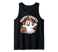 Happy Haunts Cute Halloween Ghost Candy Design Tank Top