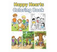 Happy Hearts Coloring Book: Wholesome Park Adventures of Children and Their Animal Friends for Inner Peace