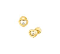Happy Hearts Stud Earrings In Ethical 18ct Yellow Gold With Diamonds