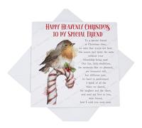 Happy Heavenly Christmas Card, Missing A Special Friend at Christmas Graveside Card, Candy Cane Robin