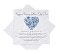 Happy Heavenly Father's Day Card, Graveside Memorial Card for Dad on Fathers Day, Forget Me Not Heart