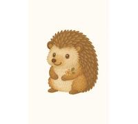 Happy Hedgehog: Daily planner featuring an adorable embroidered hedgehog holding a flower, perfect for woodland-themed organization.