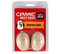 Happy Hen Treats Ceramic Nest Eggs, Brown